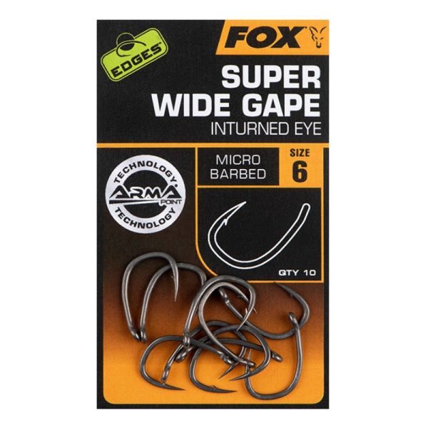 MICRO BARBED SUPER WIDE GAPE SIZE 6 FOX