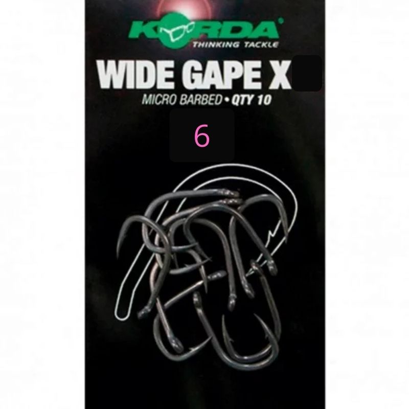 WIDE GAPE X MICRO BARBED N6 KORDA