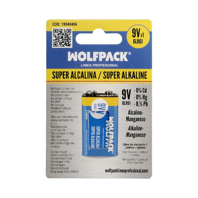 WOLFPACK ALCALINA 6LR61 9V PILA Imagen 5