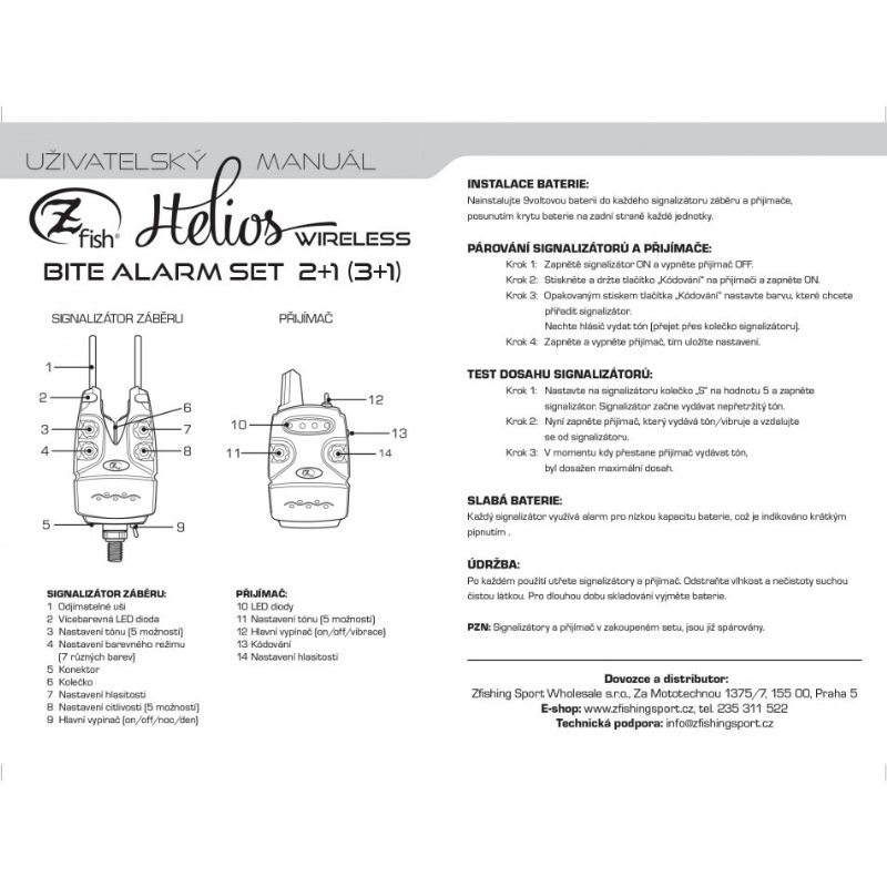 ZFISH HELIOS WIRELESS BITE ALARM SET 3+1 Imagen 6