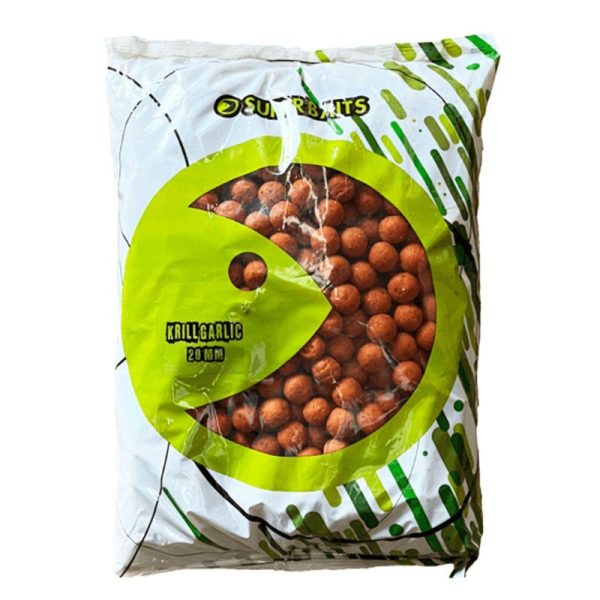 SUPERBAITS BOILIES 20MM KRILL GARLIC 5KG