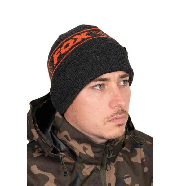 BEANIE BLACK/ORANGE FOX