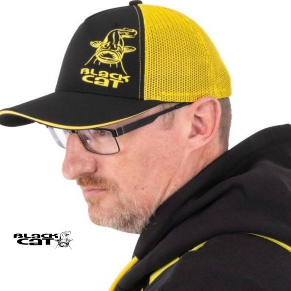 BLACK CAT GORRA TRUKER CAP BLACK/YELLOW