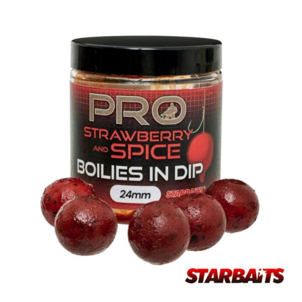 STRAWBERRY AND SPICE BOILIES IN DIP 24MM