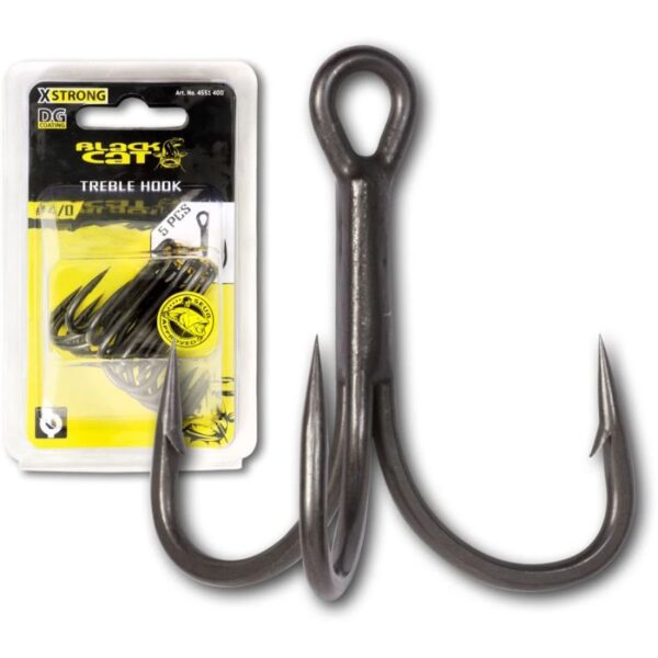BLACK CAT TREBLE HOOK #1 5PCS