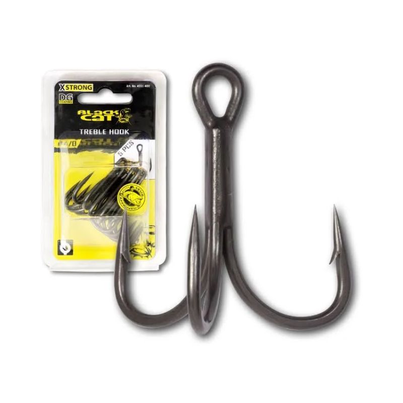 BLACK CAT TREBLE HOOK 3/0 5PCS