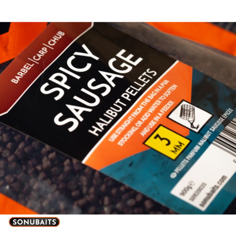SONUBAITS PELLETS 4MM SPICY SAUSAGE 900G Imagen 6