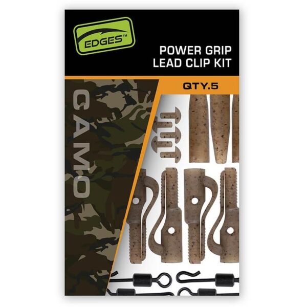 FOX POWER GRIP LEAD CLIP KIT QTY 5 CAMO