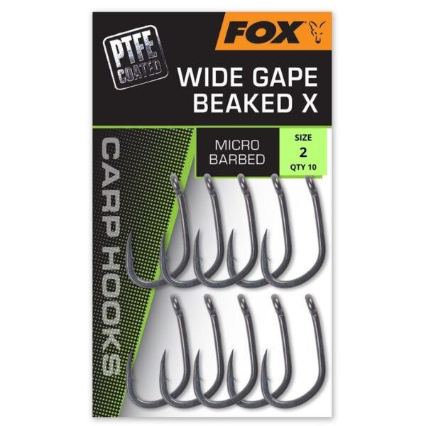 FOX CARP HOOKS WIDE GAPE BEAKED X SIZE 2