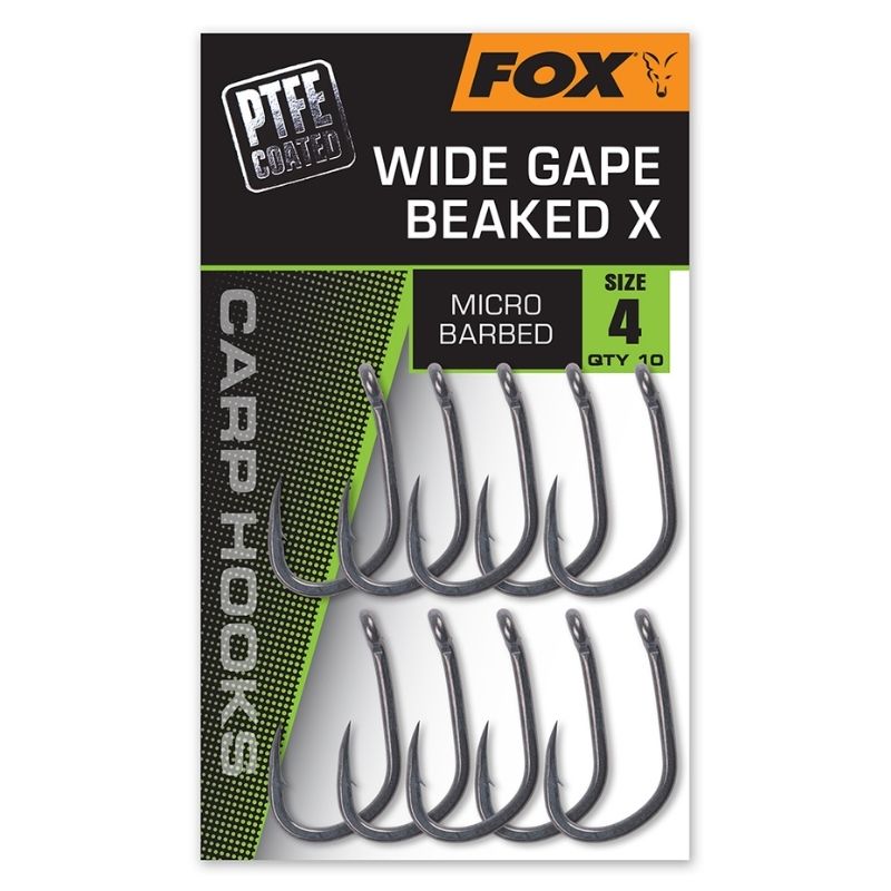 FOX CARP HOOKS WIDE GAPE BEAKED X SIZE 4
