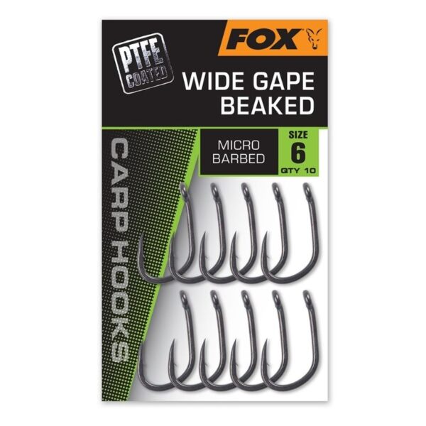 FOX CARP HOOKS WIDE GAPE BEAKED SIZE 6