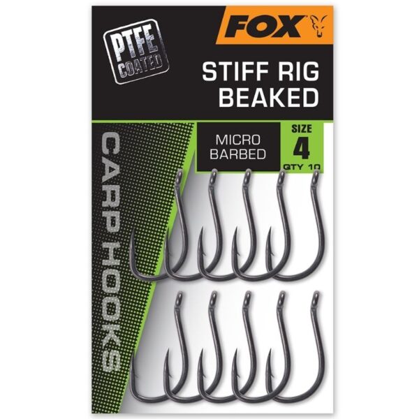 FOX STIFF RIG BEAKED MICRO BARBED SIZE 4