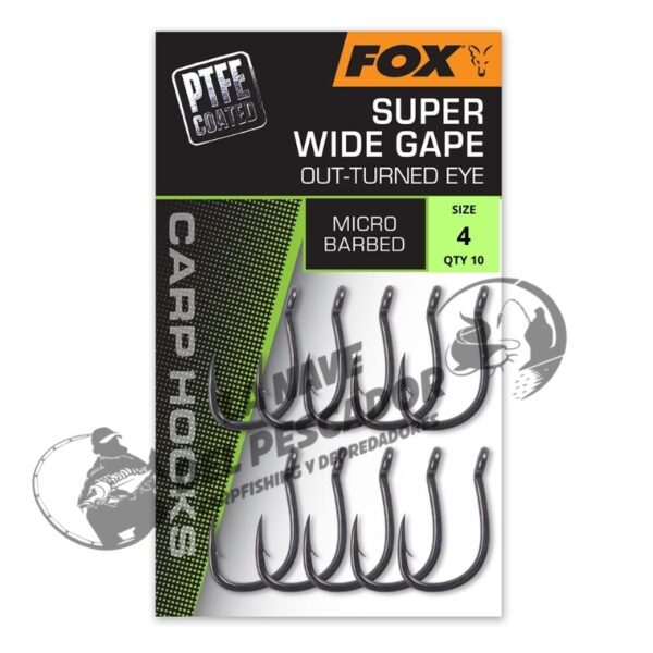 FOX SUPER WIDE GAPE OUT TURNED EYE SIZE4