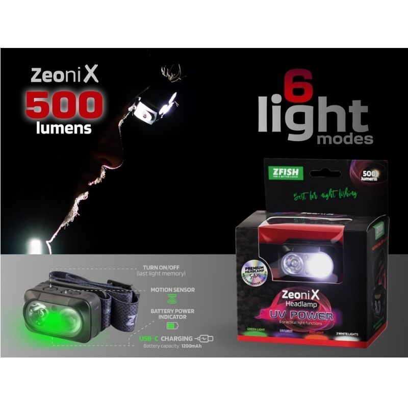 ZFISH HELIONIX HEADLAMP UV POWER 800LUM Imagen 7